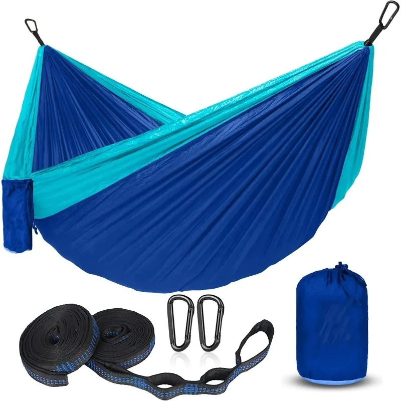 

Parachute Nylon Hammock, Extra Wide & Colorful for Single or Double, Outdoor & Indoor Use