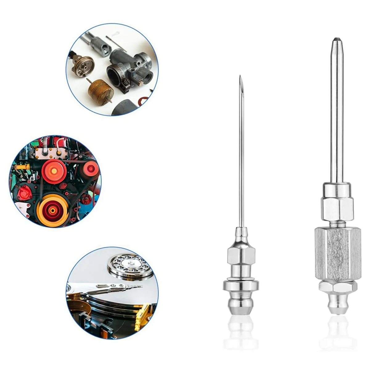 Grease Needle Nozzle, Bearing Grease Injector Needle with NPT Threaded Narrow Needle Adapter Grease Tip Fitting Tool