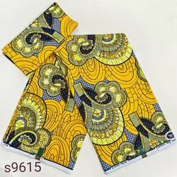 African Printing Wax Fabric WIth Stones Wax Block Fabrics For Women Dress, 6 Yards/Lot African Wax