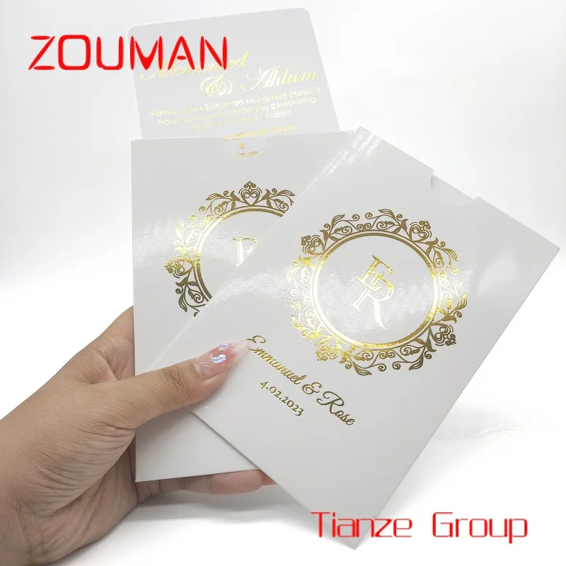 Custom Luxe Bedankkaarten Met Envelop En Stickers Uitnodiging Mouw Cadeau Bruiloft Verpakking Envelop