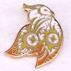 Owl Art Eclipse Bird Enamel Pin Brooch Badge Jewelry Backpack Decorate Collectibles