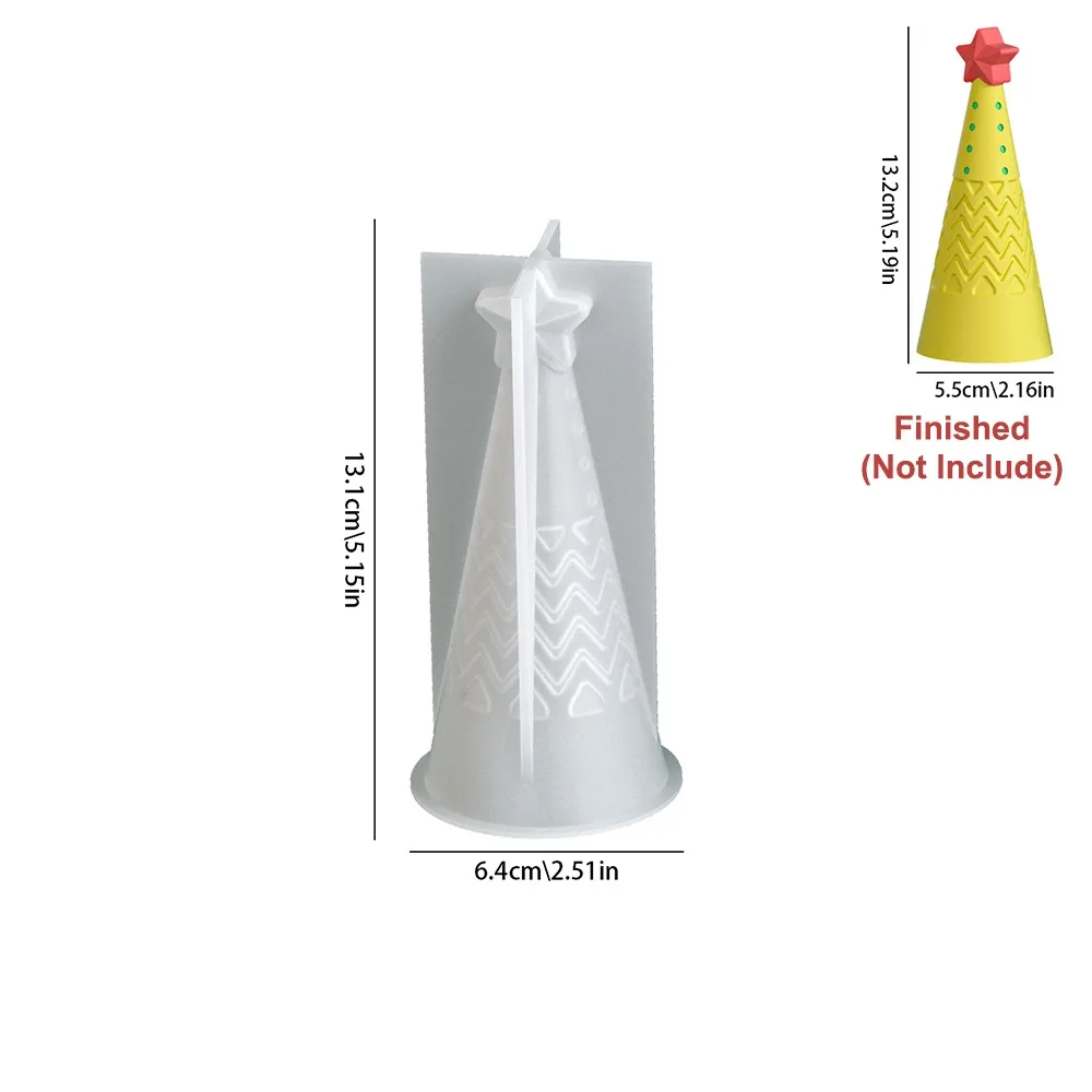 Silicone Christmas Cone Candle Mold Crystal DIY Craft Candle Making Kit Epoxy Resin Easy to Demold Cake Resin Mold Xmas Decor