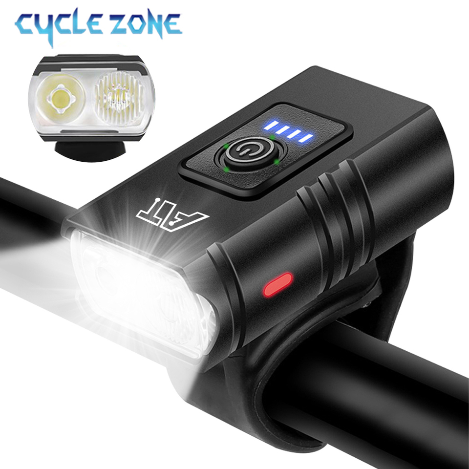  Bike Light T6 LED Bicycle Front Lamp Type-C Rechargeable MTB Headlight Flashlight Waterproof Outdoors Night Cycling Accessories 