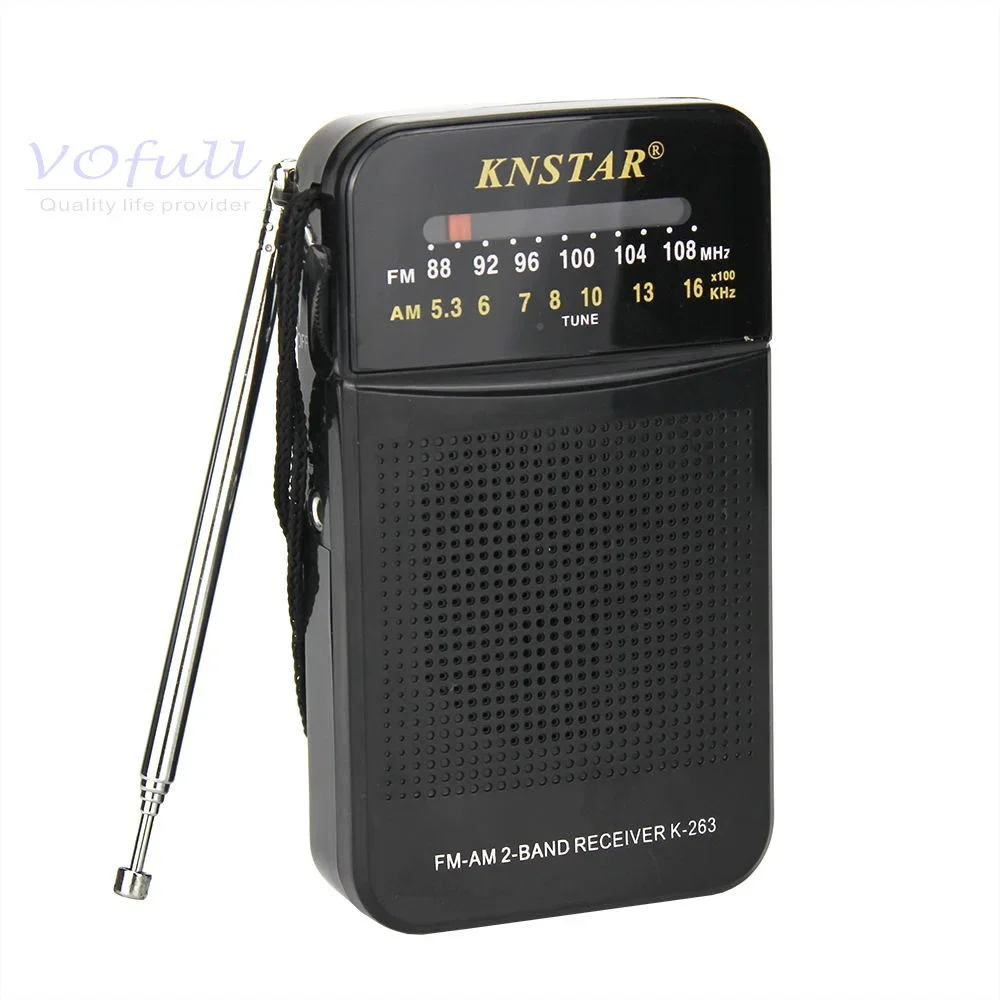 Vofull Pocket FM AM Radio Digital portable Radio Two-Band Dab Micro Radio/Headphone Jack