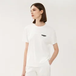 K1241W Summer Short Sleeved T Shirts Women's Clothing 100% Pure Pima Cotton Tshirt Tops for Ladies T-ShirtClothes