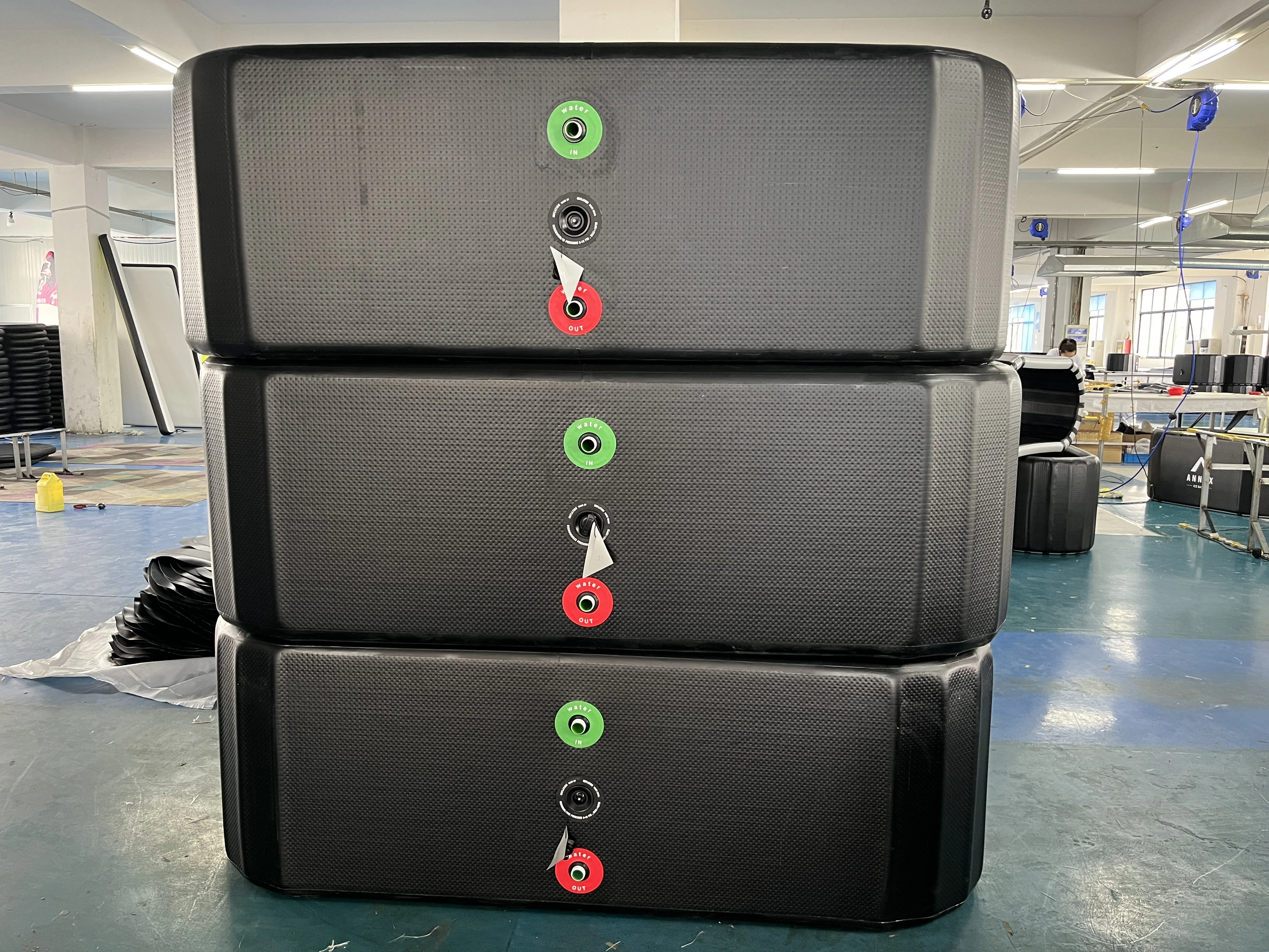 أسود محمول قابل للنفخ للكبار حمام الجليد حوض قطرة غرزة في الهواء الطلق الباردة يغرق حمام الجليد