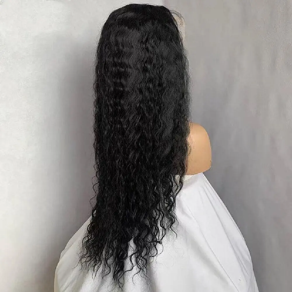 32 Inch Water Wave Lace Front Wig T13x6 Pre Plucked Human Hair 250% Density Natural Color T13x5 T4x4 for Women