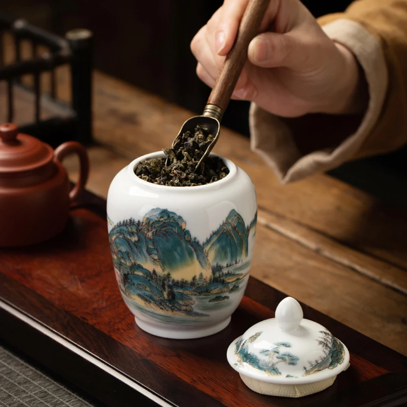 

Китайская Классическая винтажная бутылка для хранения чая, керамическая банка для чая Pu 'er с крышкой, банки для хранения целадона, кастрюли для конфет, домашний декор, чайная коробка