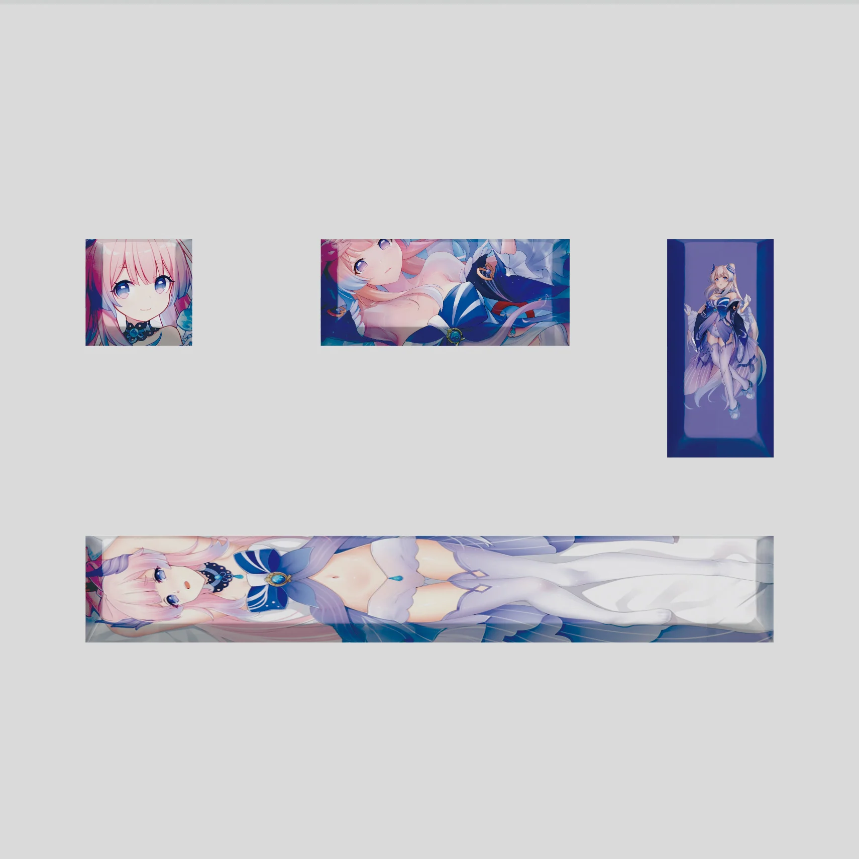 Genshin Impact Theme Keycaps Accessories PBT Cherry Height Five Side Print Key Caps Baal Eula KLee Yae Miko Anime Keyboard Decor