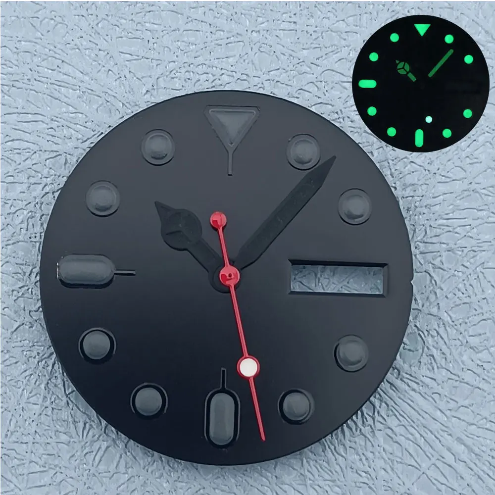 28.5mm green Black Blue dial NH series 35 36 movement  dial face pointer spare parts image 6