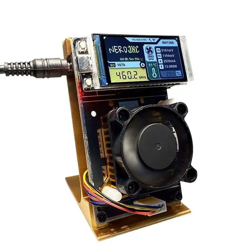 

AEF7-Nerdaxe Nerdminer 500Gh/S Bitaxe BM1366 ASIC Chip Vertical Miner Solo Lottery BTC Miner Lottery Mining Miner