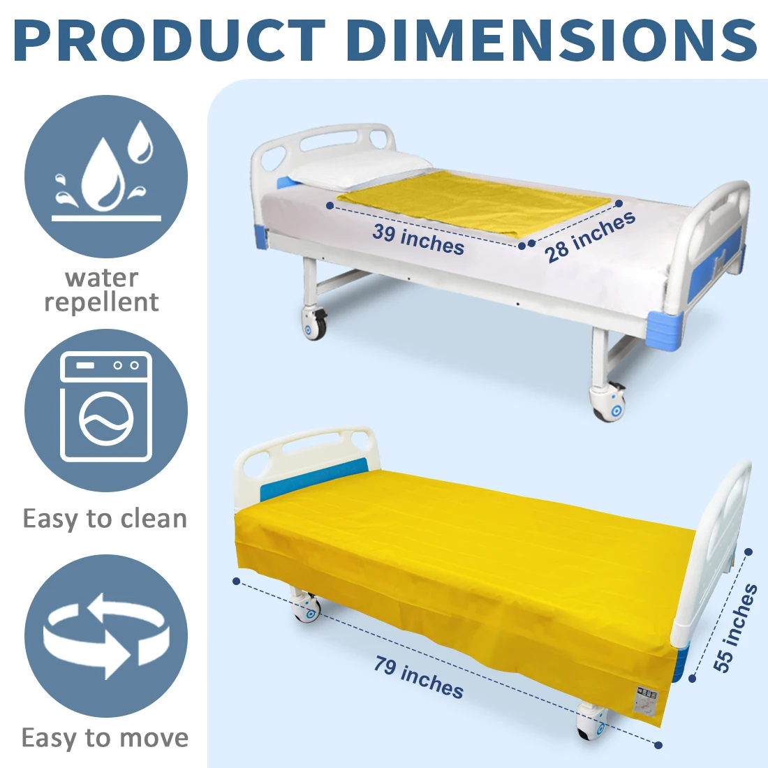 

Ehucon Resuable Patient Transfer Sheet Lifting Sliding Cloth Ski Sliding Board Bed Slide Pad for Moving Disabled Elderly