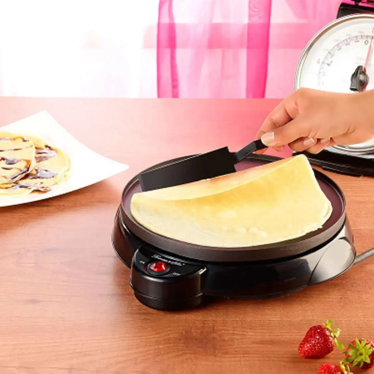 650W 23CM Electric Crepe Maker Pizza Pancake Making Machine Non-Stick Griddle Baking Pan Household Kitchen Cooking Tools 220V