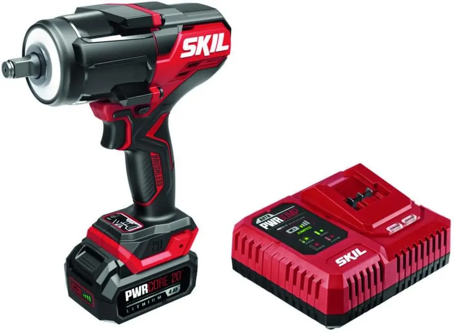 

20 Brushless 20V 1/2 In. Mid-Torque Impact Wrench Kit Including 4.0 Ah Battery and Auto PWRJump Charger- IW5761B-10
