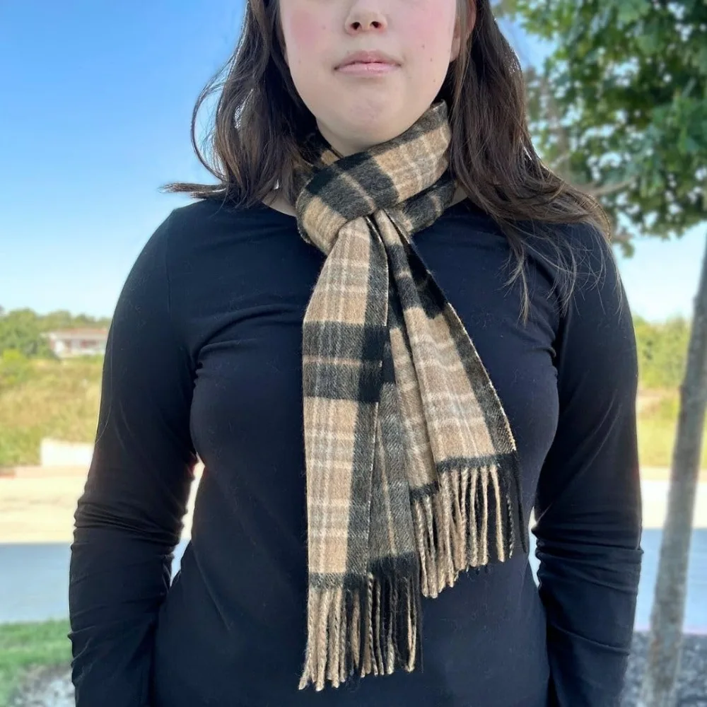 وشاح ترتان منقوش من الكشمير بنسبة 100% للرجال - إكسسوار كشمير فاخر مصنوع من الاسكتلندي