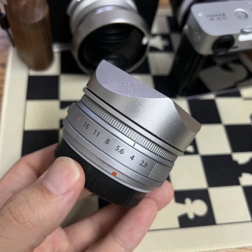 金属製スクエアレンズフード、金属キャップ付き、富士フイルムフジノン