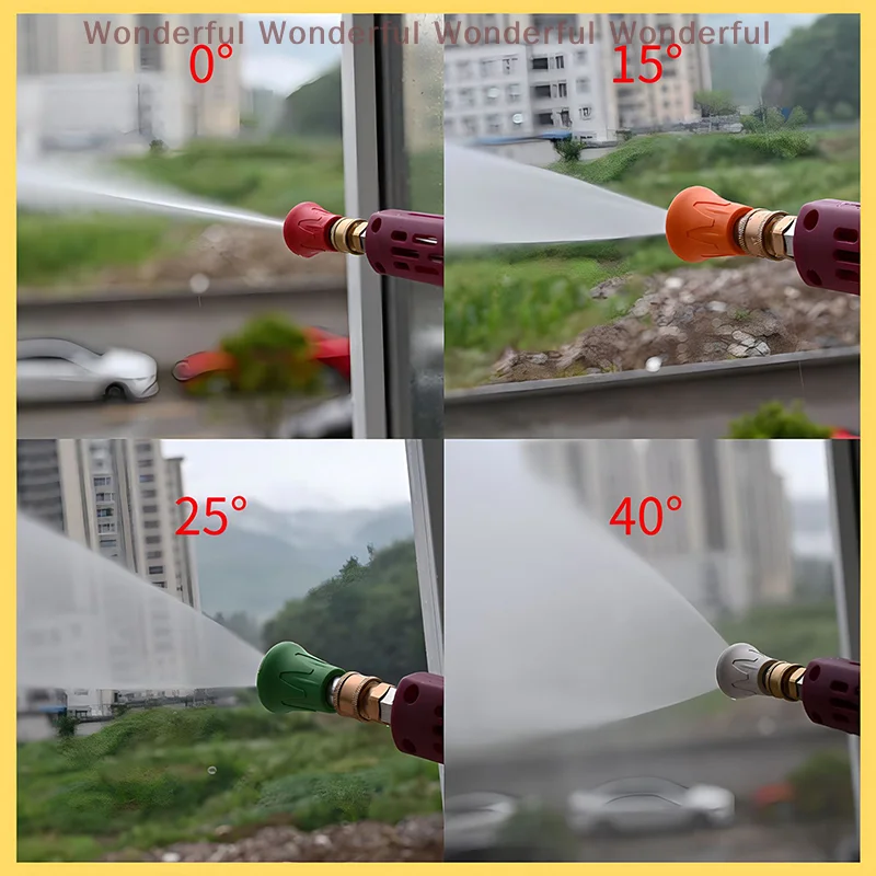 

Unit Durable Rubber Sheath Sector Nozzle Water Pressure Gun Stainless Steel Tip for Car Wash Supplies