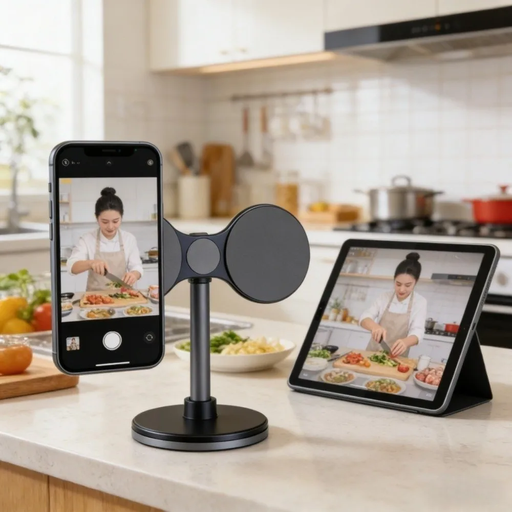 Dual Head Dual Position Phone Mount 17mm Ball Head Adjustable Car Navigation Holder Strong Magnetic Durable Car Phone Holder