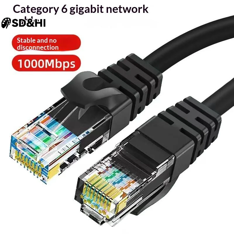 1Pcs Cat6 Flat Network Cable 0.5/1/2/3/5/10 Meters Cat6 Gigabit Broadband Router Network Cable For Laptop Router PC Router