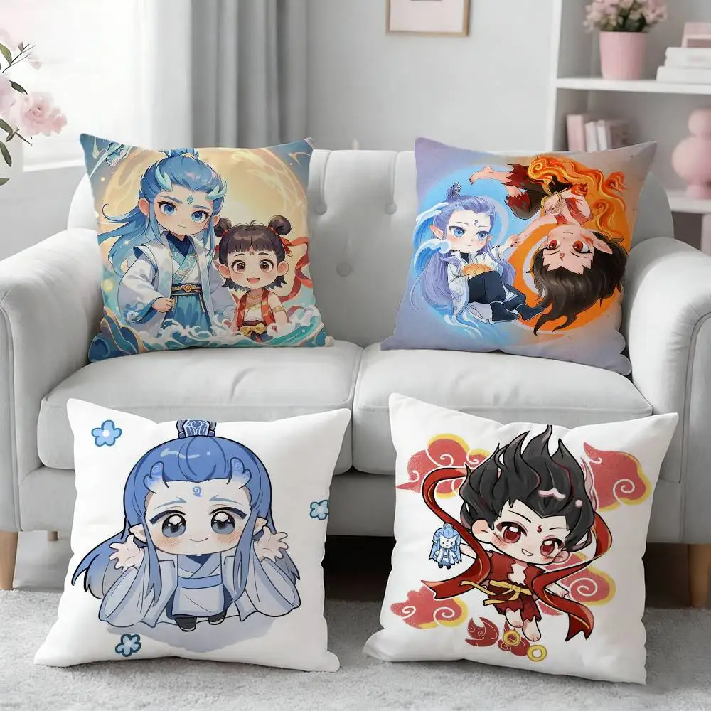 

N-Nezha Pillow Case Pattern Printed Pillowcase For Living Room Sofa Cushion Cover