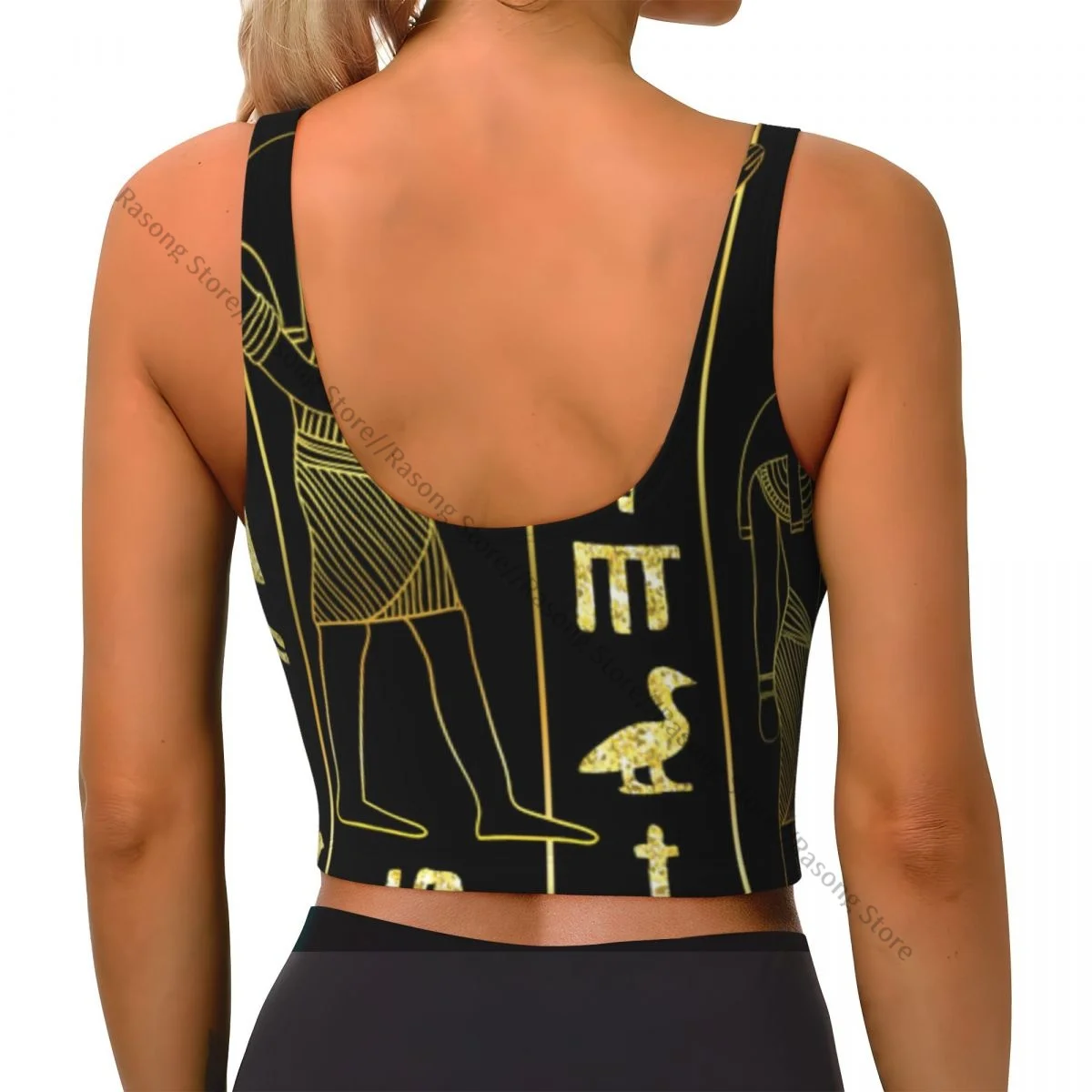 Women Sexy Sports Vest Egyptian Gods And Ancient Egyptian Hieroglyphs Female Streetwear Sport Lingerie Tee Crop Top