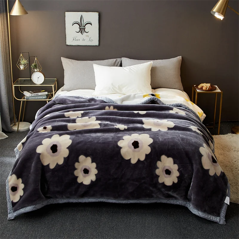 New Raschel plush thickened warm blanket 1PC 150/180/200cm nap air-conditioned room the aircraft machine washable