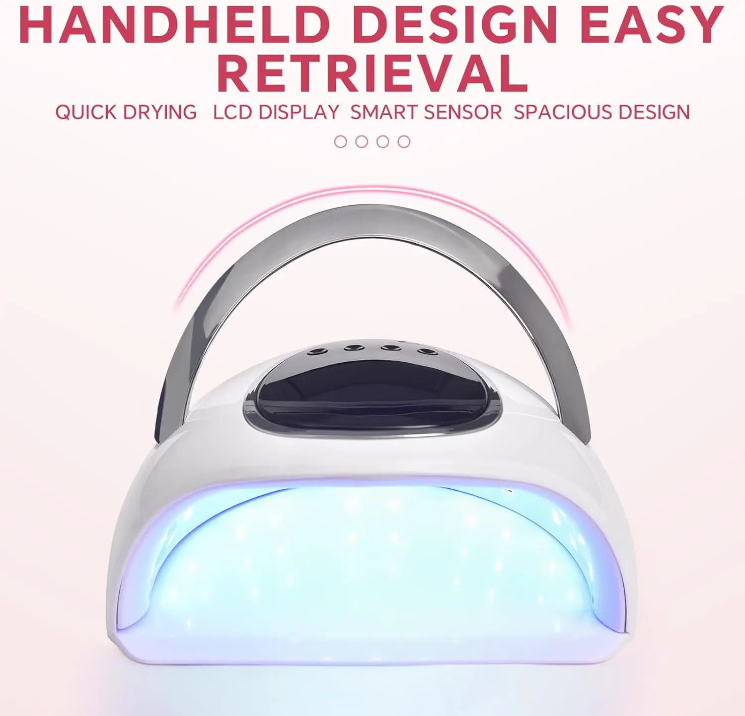 Lampada per unghie UV LED 48W con guanti, sensore intelligente e 4 timer, bianca