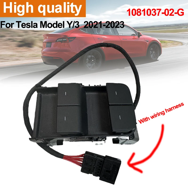 Electric Power Front Window Control Switch Regulator Button Matte For Tesla Model Y/3 2021-2023 1081037-02-G Car Accessories