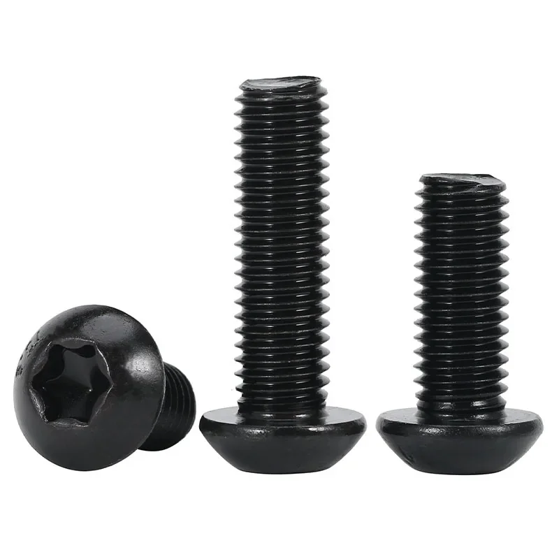 Torx Button Screw Black Grade 10.9 Steel M3 M4 M5 M6 M8 M10 Six-lobe Torx Pan Round Screw Bolt Gb2672