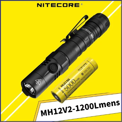 

NITECORE MH12 V2 USB-C Rechargeable LED Flashlight CREE XP-L2 V6 LED 1200Lumens WIth 18650 5000mAh Battery Tactical Flashlights