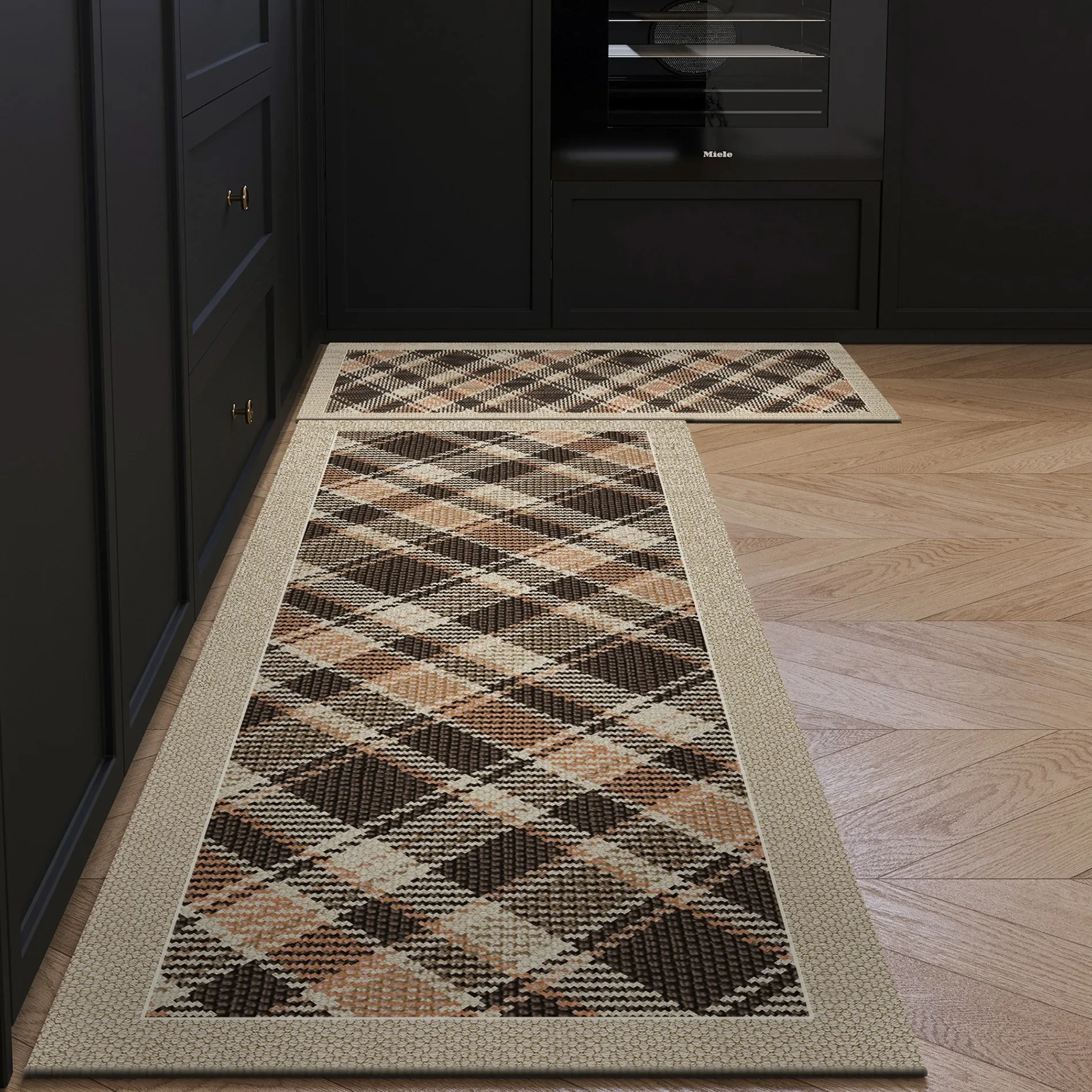 

Kitchen Floor Mat Non-slip Foot Mats Long Carpet Runner Rug Retro Geometric Stripes Home Decoration Rugs 주방 바닥 매트