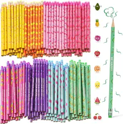 200 Pcs Smelly Pencils for Kids Inspirational H Pencils with Erasers Cylinder Colorful Fun Wood Pencils Motivational Graphite