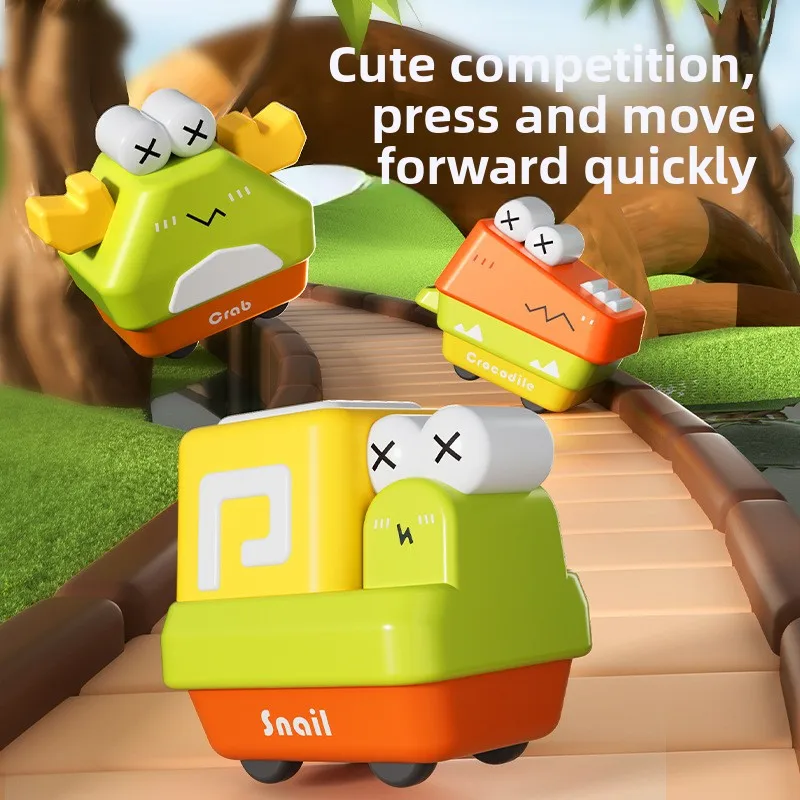 Lindo cangrejo y caracol para mascotas prensado transfronterizo | Coche extraíble inercial ABS seguro y no tóxico | Juguete interactivo educativo de regalo para niños