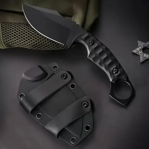 FOX Outdoor Fixed Blade Knife 5Cr13Mov Blade Nylon Fiber Handle EDC Straight Knife Portable Jungle Survival Tool Cutting Tool