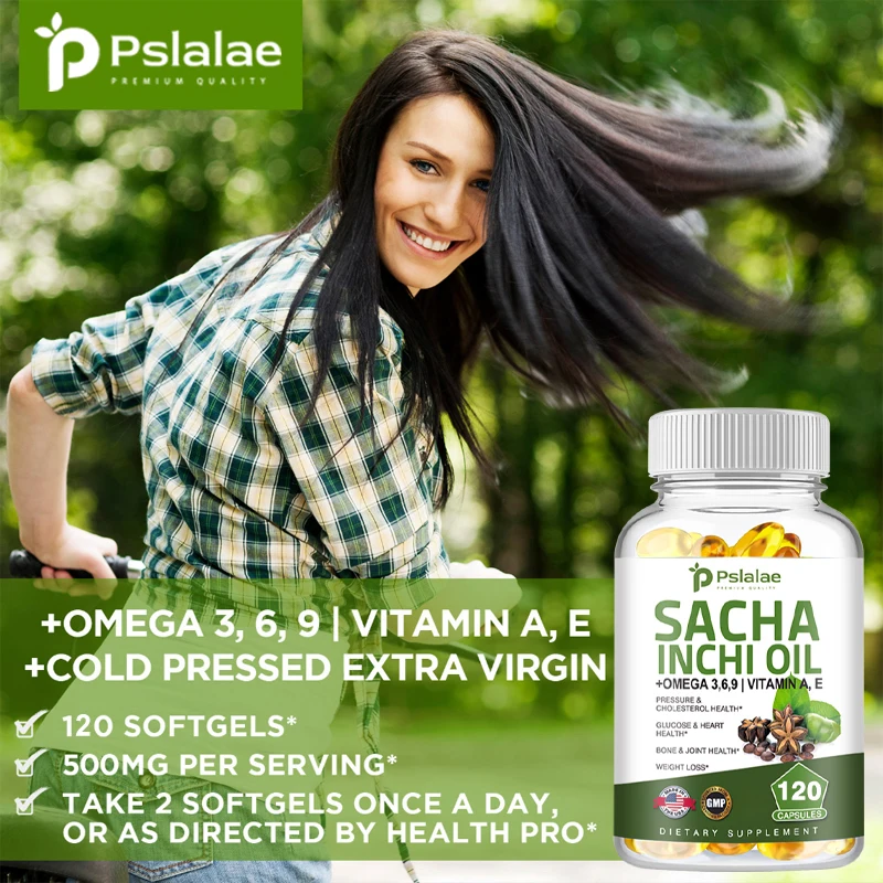 Sacha Inchi Oil Supplement - Rich in Omega 3, 6 and 9 and Antioxidants - for Brain & Heart Health