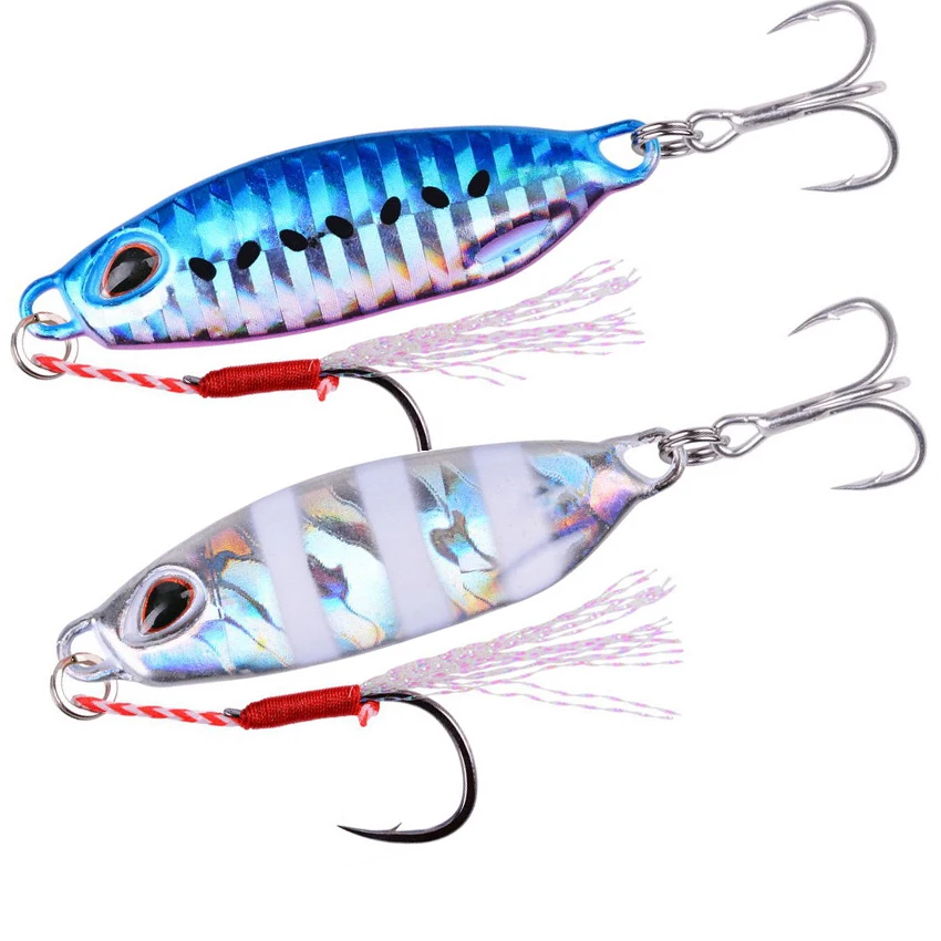 

Jig Fishing Lure Weights 10g 15g 20g 30g 40g Sea Fishing Jigs Saltwater Lures Metal Bass Jig Fish Jigging Glitter Holographic