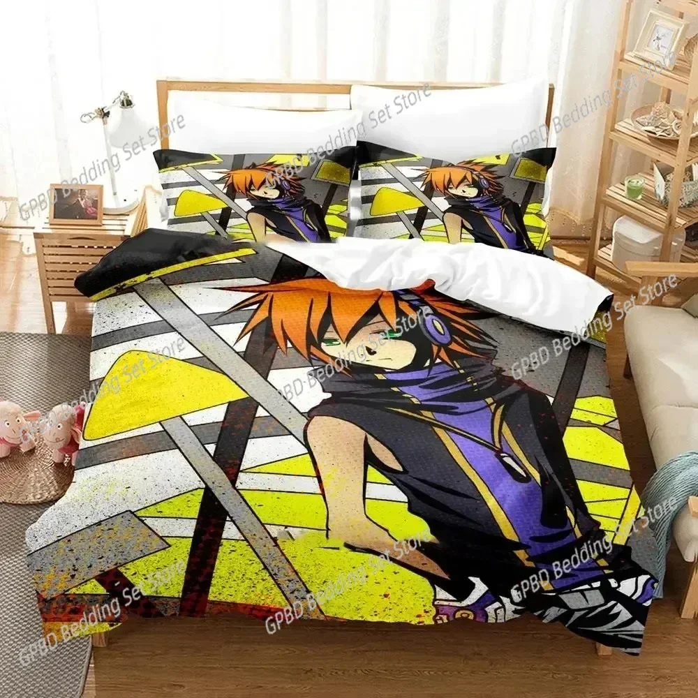 Anime The World Ends with You Neku Sakuraba Bedding Set 3D Printed Suitable for Bedroom Duvet Cover Set With Pillowcases Kids