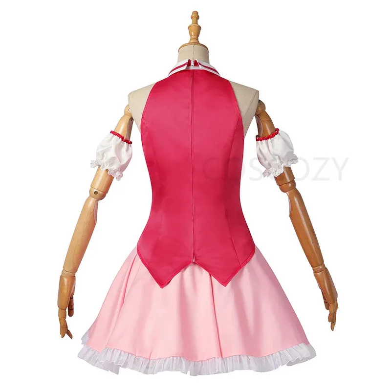 Nova chegada ai hoshino cosplay traje oshi no cosplay peruca vestido vermelho coelho corte de cabelo desempenho vestido feminino roupa de festa