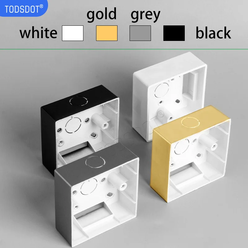 35 mm Switch Box Champaign Gold On Wall Surface Socket Box Type 86 High Quality Mount Box PVC Flame Retardant UL 94 V-0