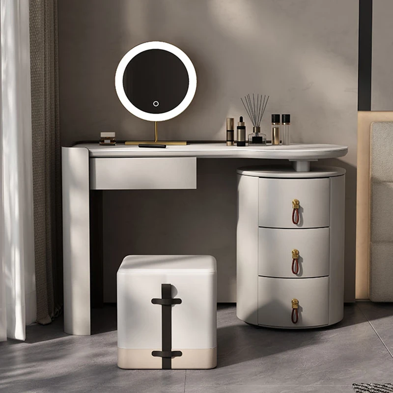 

Bedroom Vanity Dressing Table Mirror Makeup Modern Desk White Wood Nordic Dressing Table Storage Coiffeuses De Chambre Furniture