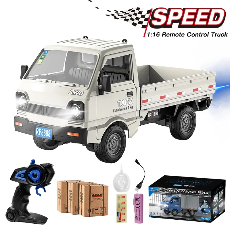 

1:16 масштаб RC автомобиль грузовик с дистанционным управлением 2,4 ГГц со светодиодными распылительными огнями дрифт скалолазание электрическая игрушка для мальчиков детские подарки на день рождения