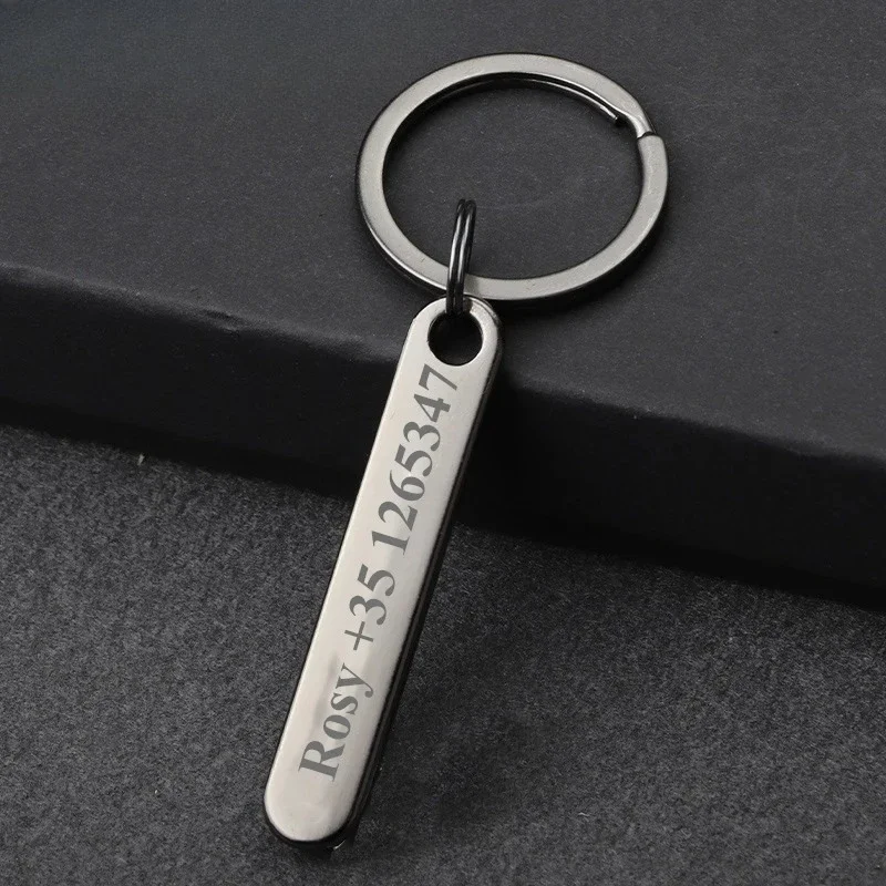 

Romantic Couple Keychains Set - His & Hers Custom Engraved Name Key Rings for Car/House Keys Anniversary Gift