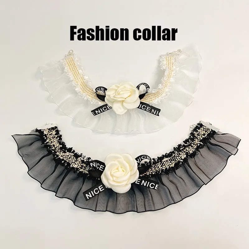 Black Veil Small Dog Neck Collar Gothic Lace Necklace for Cats Chihuahua Bomei Pet Puppy Accessories Party Wedding Neck Wear