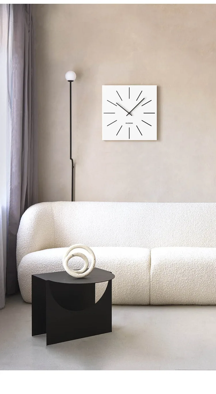 Simple Black & White Modern Design for  Room Nordic Minimalist Wall Clock, Battery Operated, Super Quiet Sweep Second Hand,