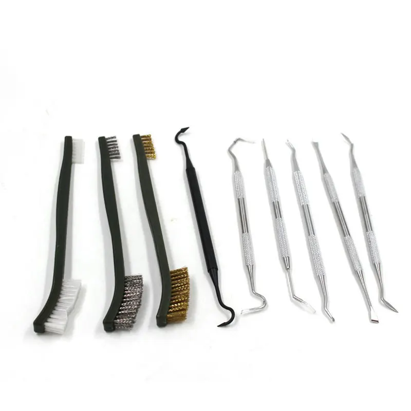 9pcs/Set Weapon Cleaning Kit Universal Gun Hunting Weapon Cleaning Kit Brush Gun Cleaning Set Pick Gun Tool