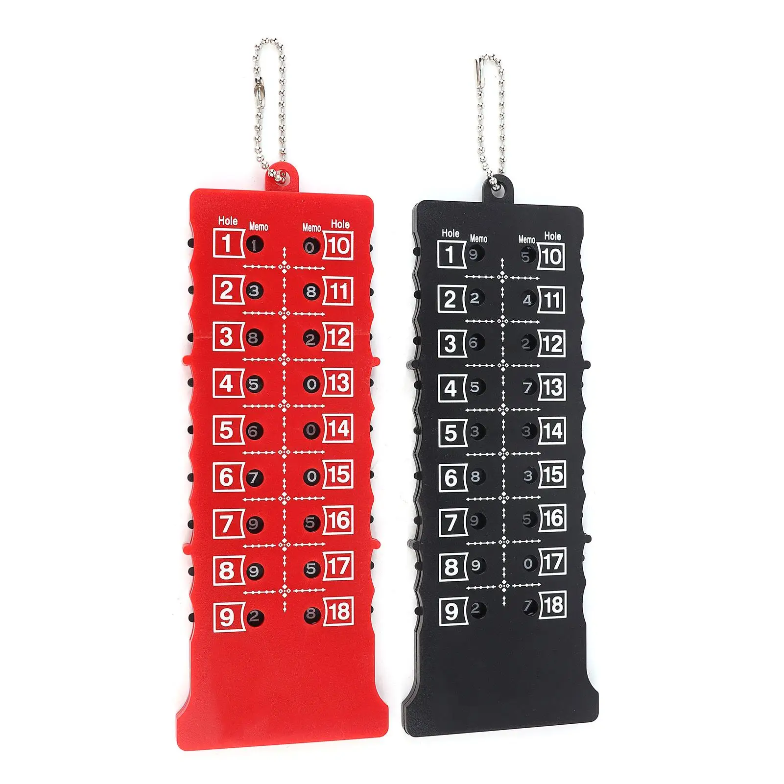 2pcs 18-Hole Golf Score Counter - Red & Black Scoreboard for Training & Competition Accessories