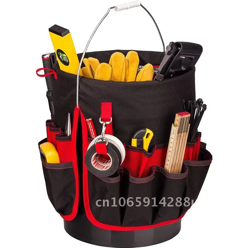 

Portable Garden Tool Kit Oxford Cloth Bucket Bag Electrician's Tool Box Waist Bag with 10KGS Load-Bearing