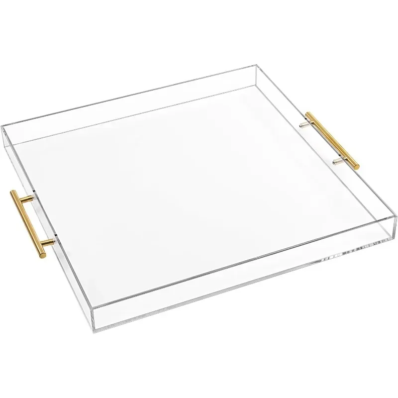 Acrylic tray, spill-proof acrylic decorative tray storage rack for coffee tabletop， trays decorative