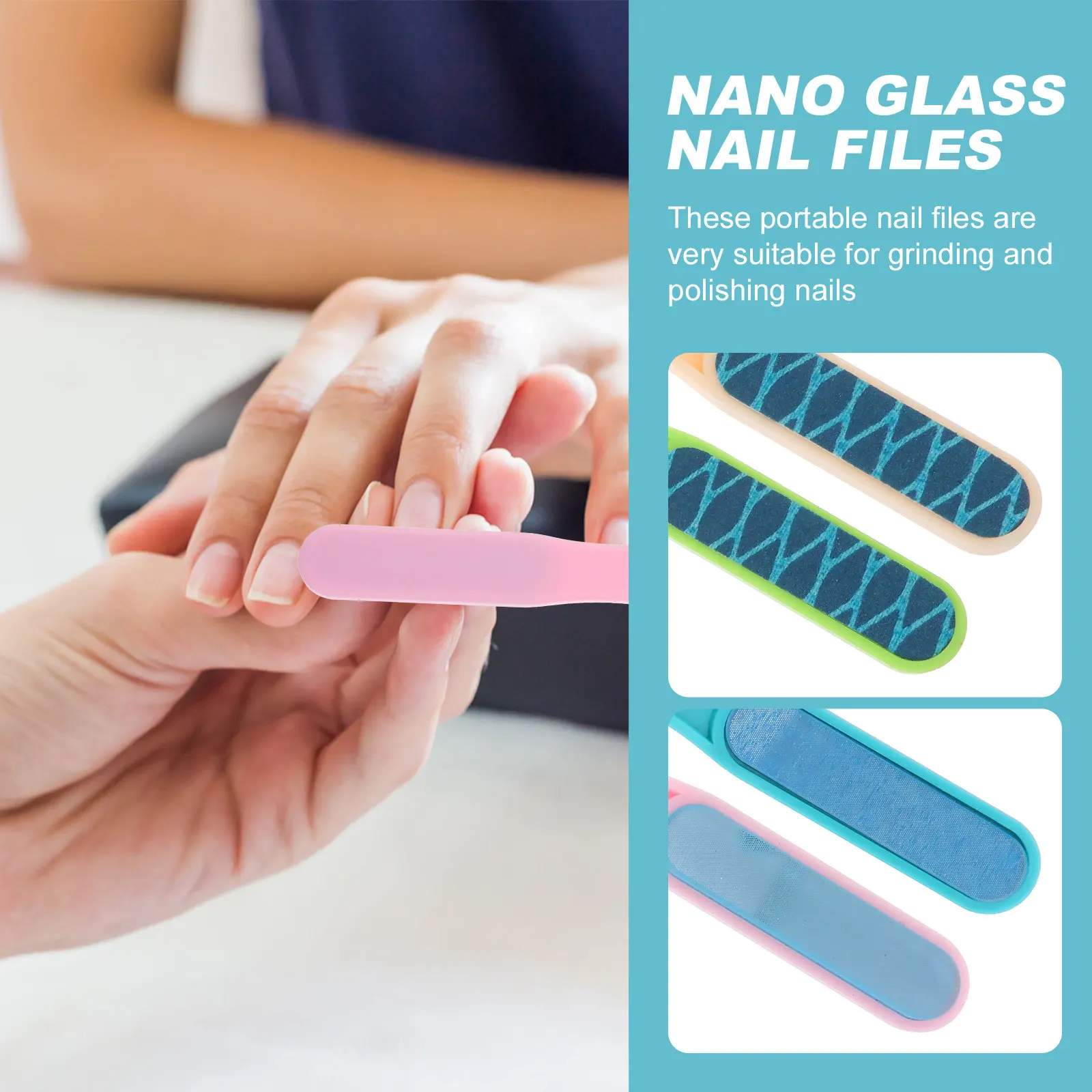 

4Pcs Glass Nail Files Nano Reusable Polishing Manicure Tools for Healthy Smooth Fingernails Salon Personal Use Nail Art Care Set