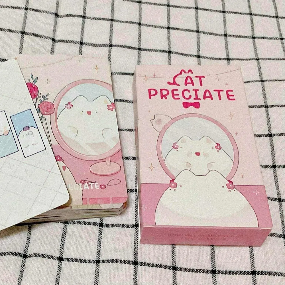 Cat Preciate Tarot & 48 kartu Oracle (22 kartu Arcana utama, 26 kartu Oracle) 10.3*6cm